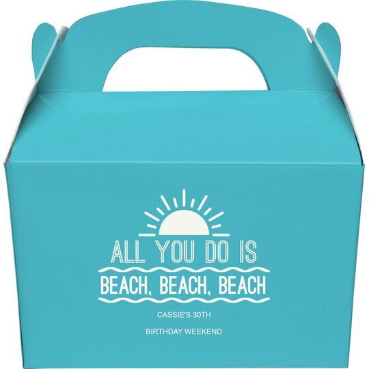 All You Do Is Beach, Beach, Beach Gable Favor Boxes